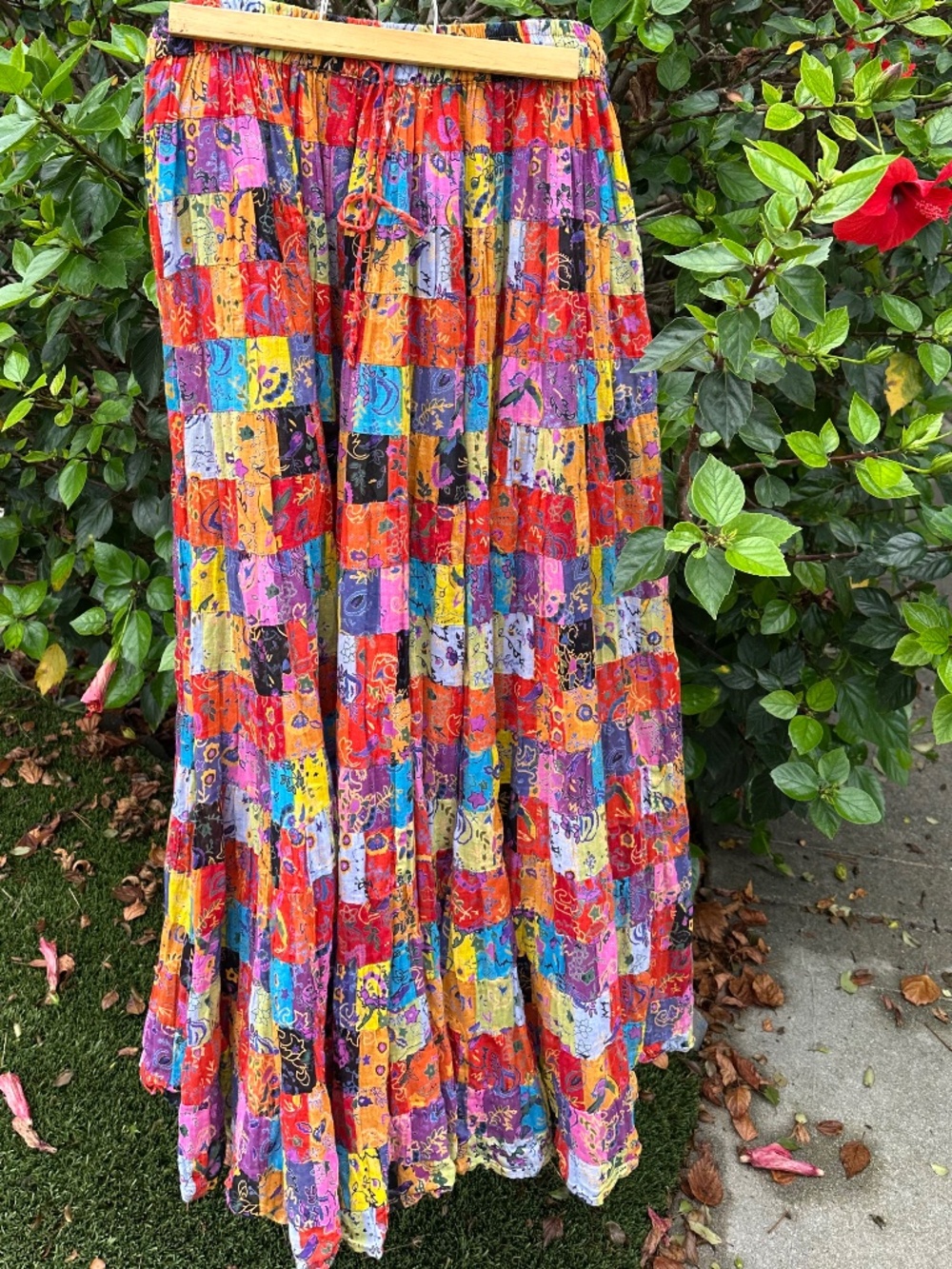 Patchwork maxi skirt